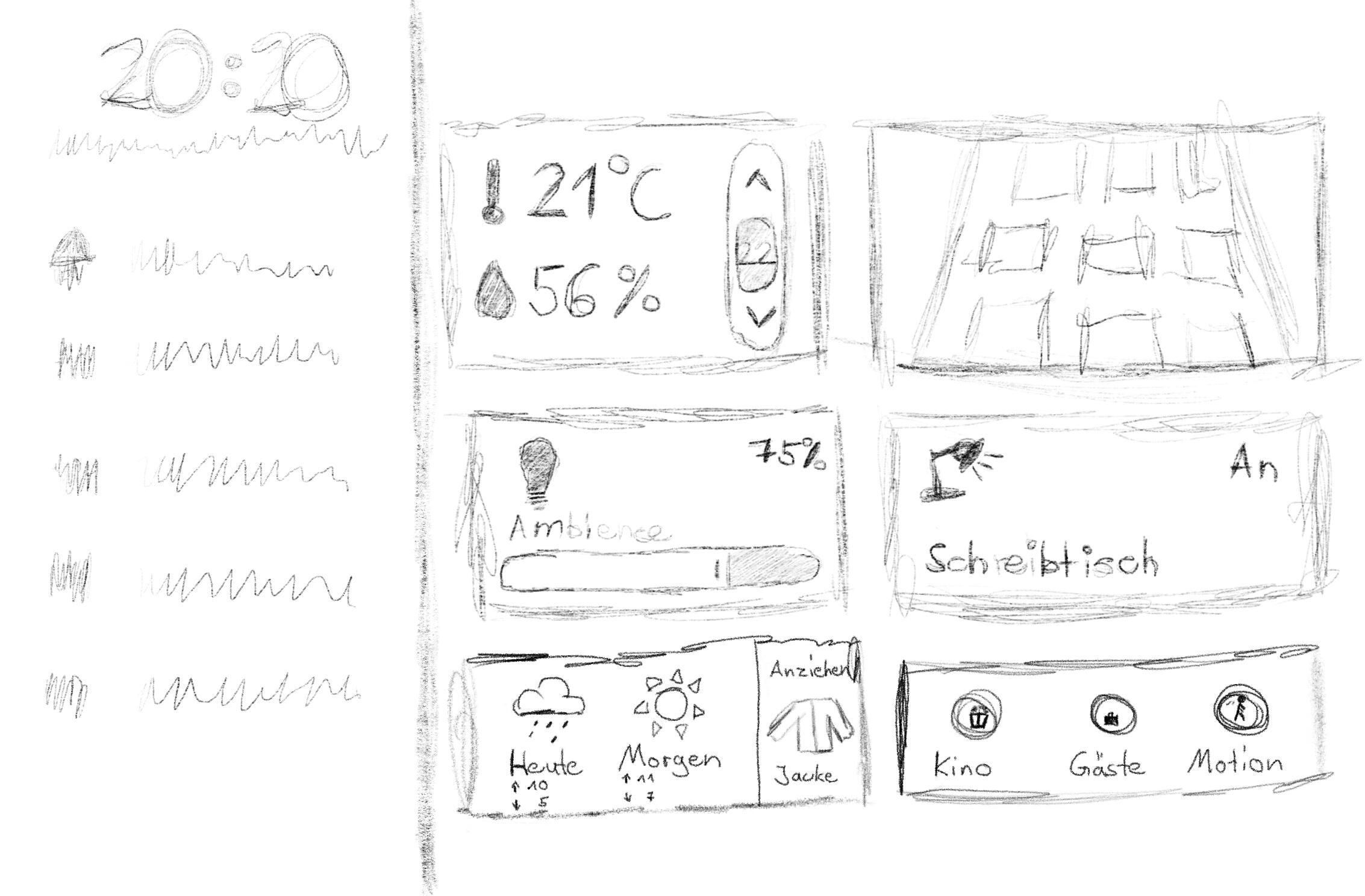 The drawn concept of the UI.